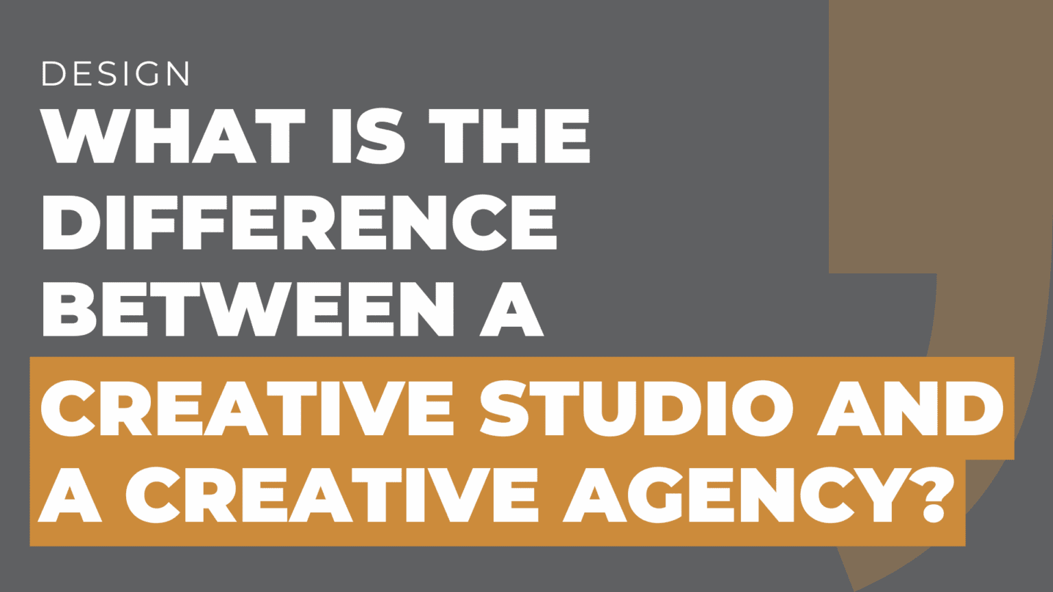 What is the Difference Between a Creative Studio and a Creative Agency ...