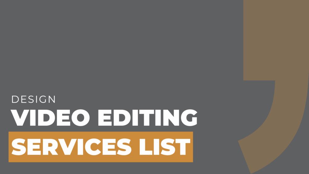 video editing services list