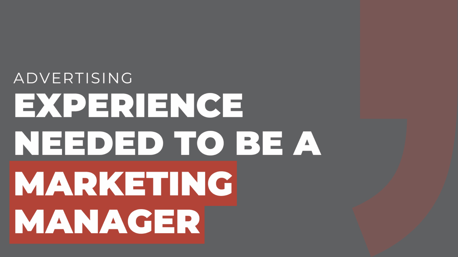 Experience Needed to Be a Marketing Manager - MOCK, the agency