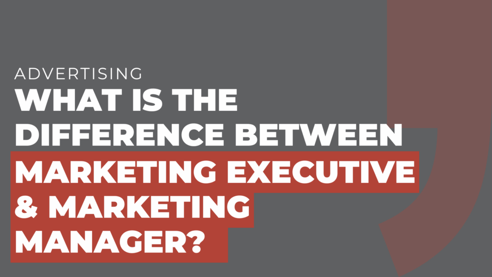 What is the difference between marketing executive and marketing manager