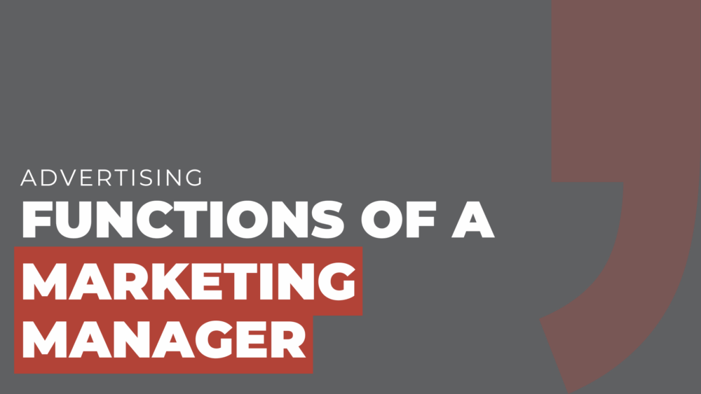 functions of a marketing manager