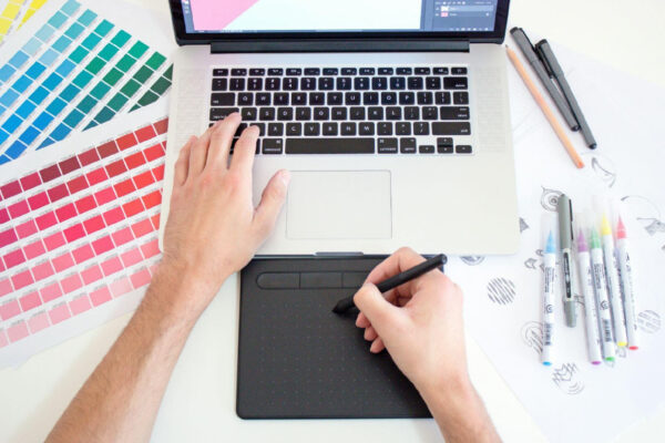 Graphic design tools used to create business branding assets